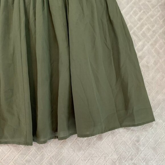 Kenneth Cole Womans 14 Skirt Army Green Short Mini A Line Pleated - Picture 4 of 11